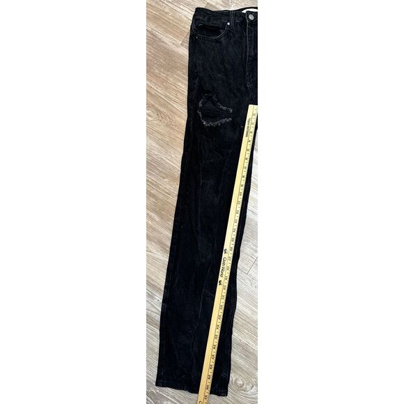 Pacsun Size 26 90s Boyfriend Cotton Distressed Black High Rise Bootcut - Picture 4 of 13